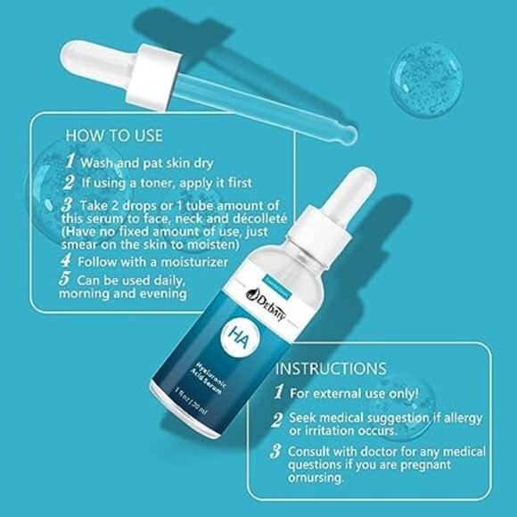 Hyaluronic Acid Serum Anti-Aging treatment (1fl oz/ 30ml) NEW Sealed - Picture 4 of 6